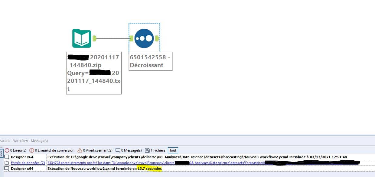 opening and treatment time of archive in alteryx