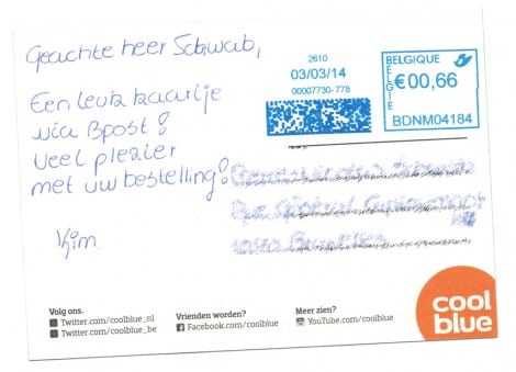 carte postale Coolblue