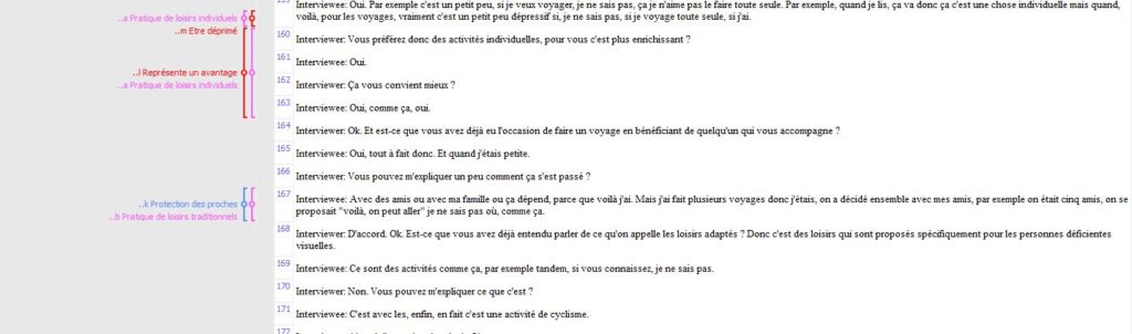 exemple de retranscription et de codage d'un entretien qualitatif