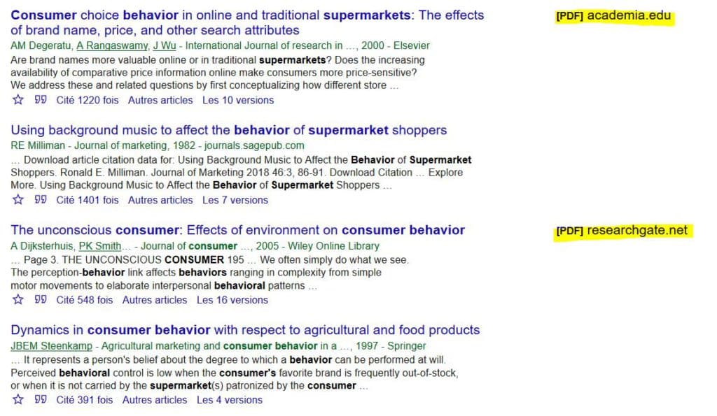 recherche documentaire avec google scholar