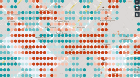 localisation des piétons dans les rues de Bruxelles