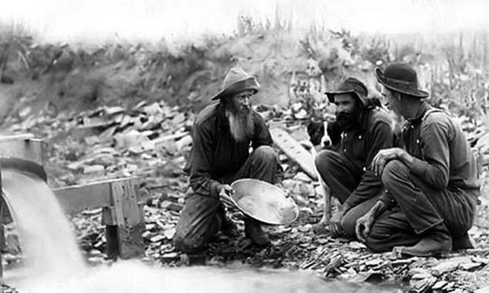orpailleurs lors de la ruée vers l'or au Klondike (Canada) au XIXème siècle