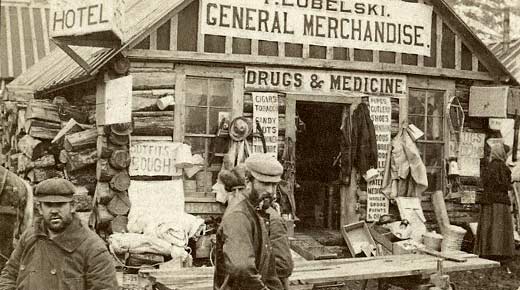 Magasin général ("general store") lors de la ruée vers au Yukon au XIXème siècle