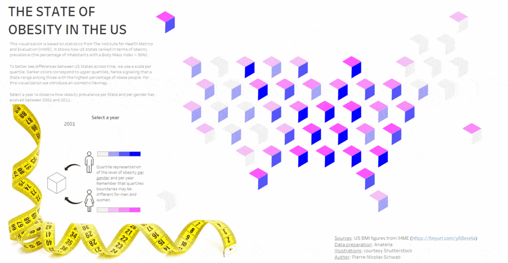 Illustration of our post "Isometric Hexmap using Tableau: a step-by-step guide"