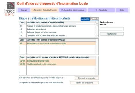 start screen of the ODIL application