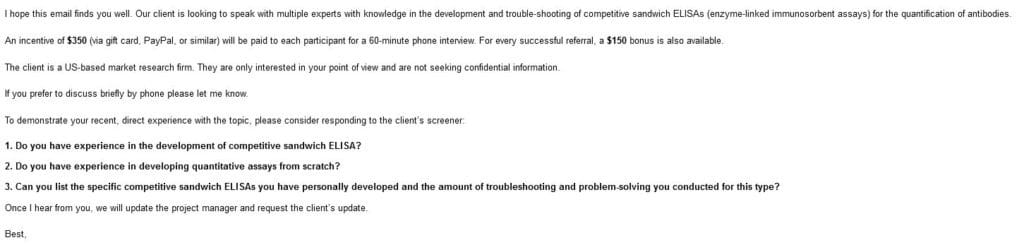 email qualitative research recruitment respondent