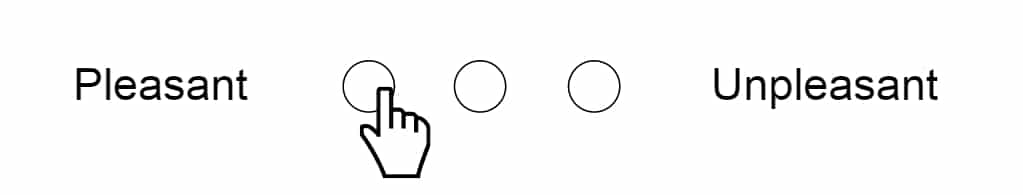 Scala semantica differenziale a 3 punti (gradevole <-> sgradevole)