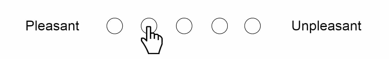 Echelle sémantique différentielle à 5 points (agréable <-> désagréable)
