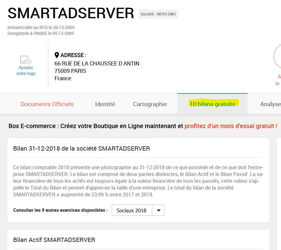 capture écran bilans smartadserver
