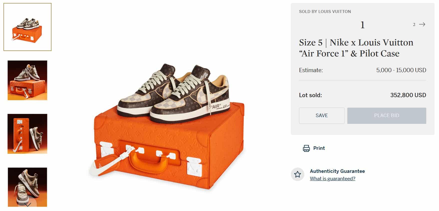 Vuitton x Nike Air Force 1 von Virgil Abloh: ein verrückter Sale bei Sotheby’s